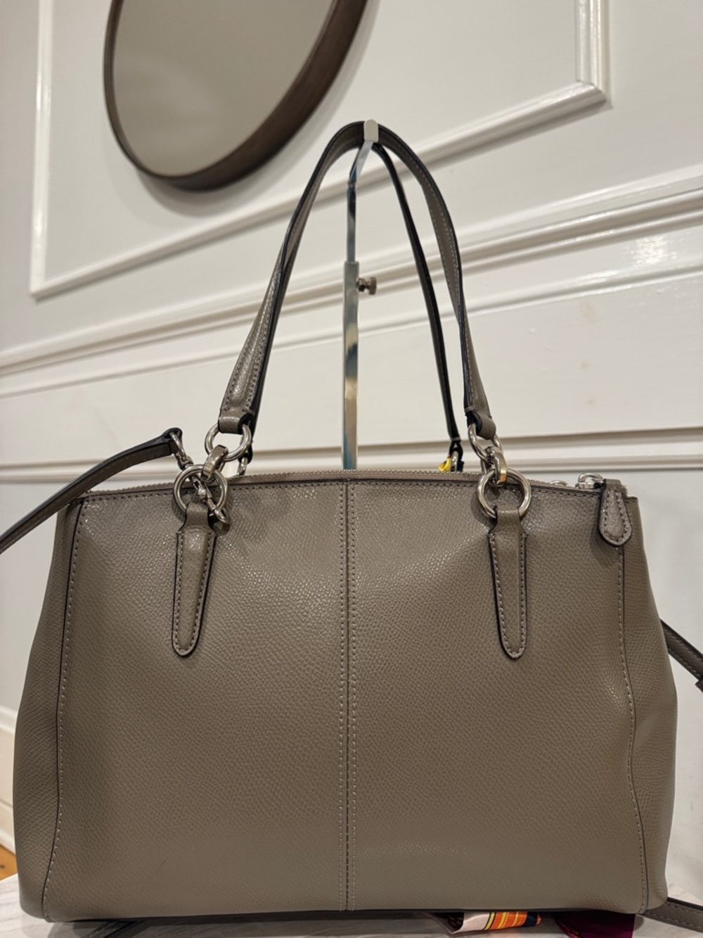 Coach Christie Gray Fog Saffiano Leather Satchel - Picture 8 of 17